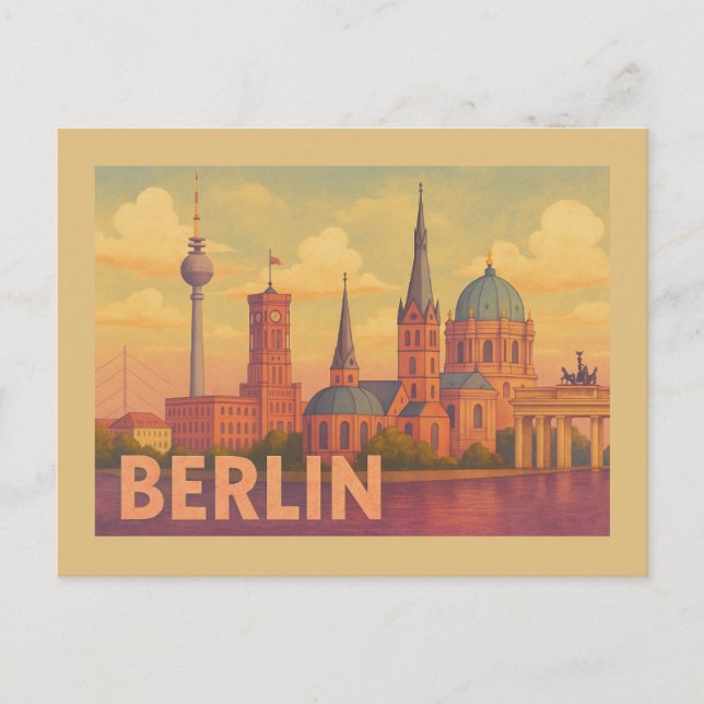 Berlin Tyskland Ikonisk Scen Vykort (Framsida)