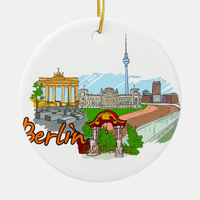 Berlin - Tyskland Julgransprydnad Keramik (Framsidan)