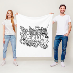 Berlin Tyskland Landmark Souvenir Fleecefilt