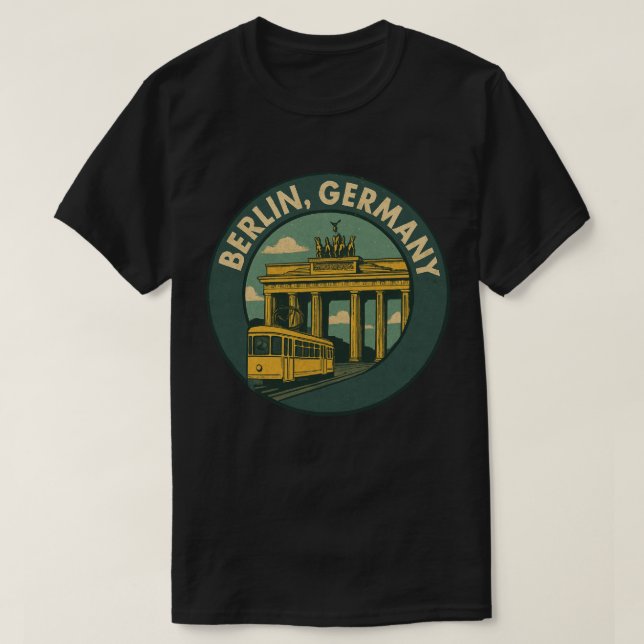 Berlin Tyskland Landmärke Konst T Shirt (Design framsida)