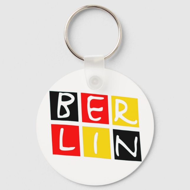 Berlin, Tyskland Logotyp på fyrkanter Nyckelring (Framsida)