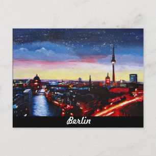 Berlin Tyskland med stjärnor Vykort