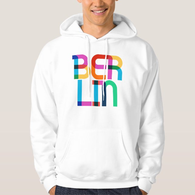 Berlin Tyskland Pop Art Brev Hoodie (Framsida)
