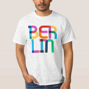 Berlin Tyskland Pop Art Brev T Shirt