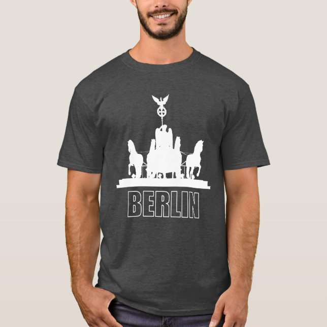 Berlin Tyskland Quadriga Souvenir Gift Graphic Art T Shirt (Framsida)