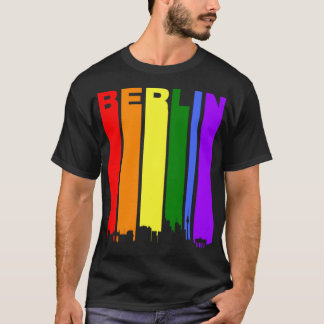 Berlin Tyskland Rainbow Skyline LGBT Gay pride  T Shirt