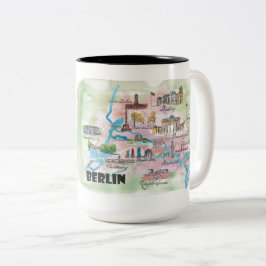 Berlin tyskland Retro vintagekarta Två-Tonad Mugg