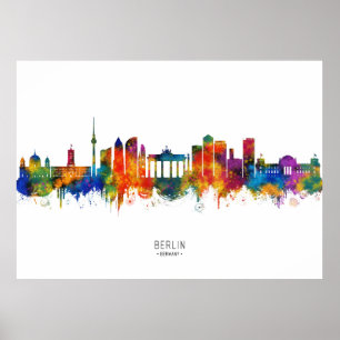 Berlin Tyskland Siluett Poster