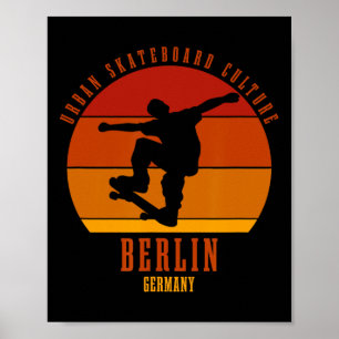 Berlin Tyskland Skateboardåkare Urn Skateboard 3 Poster