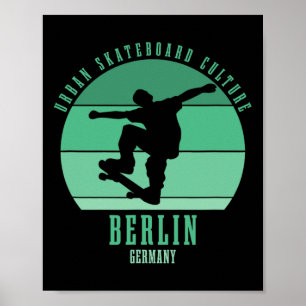 Berlin Tyskland Skateboardåkare Urn Skateboard 4 Poster