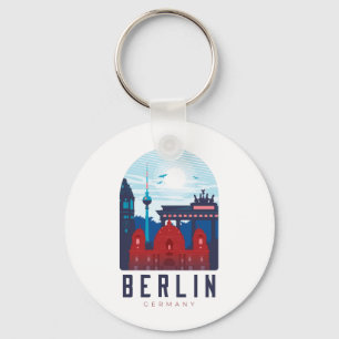 Berlin Tyskland Skyline Keychain Nyckelring