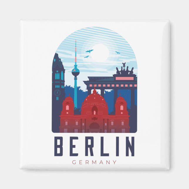Berlin Tyskland Skyline Magnet (Framsidan)