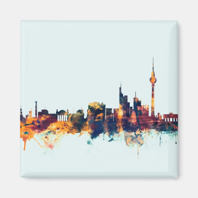 Berlin Tyskland Skyline Magnet (Framsidan)
