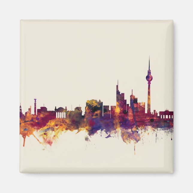 Berlin Tyskland Skyline Magnet (Framsidan)