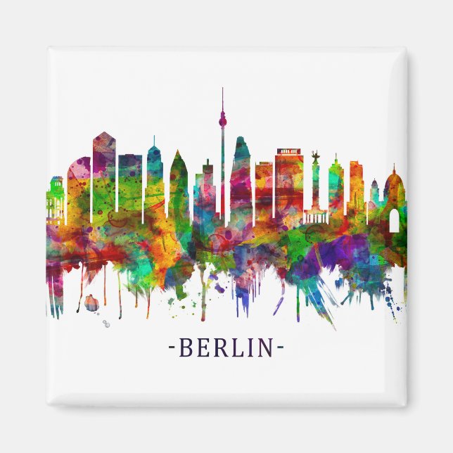 Berlin Tyskland Skyline Magnet (Framsidan)