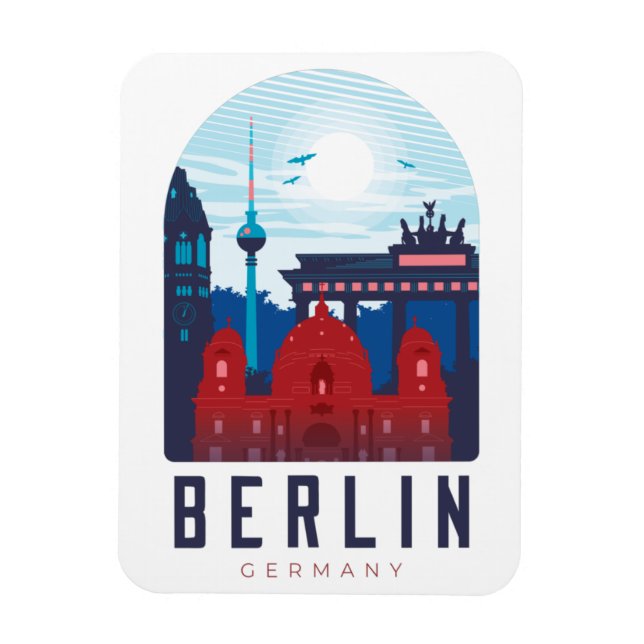 Berlin Tyskland Skyline Photo Magnet (Vertikal)