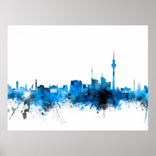 Berlin Tyskland Skyline Poster