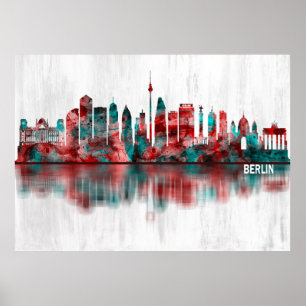 Berlin Tyskland Skyline Poster