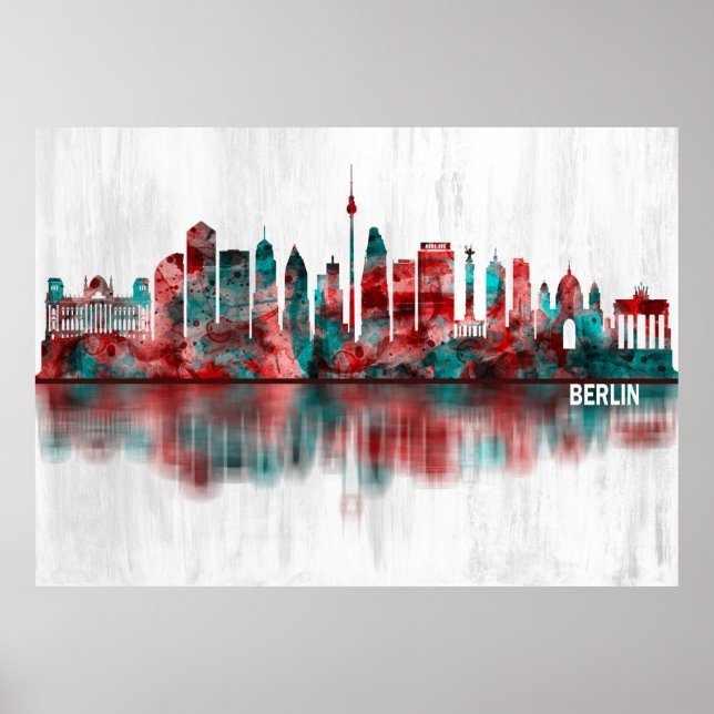 Berlin Tyskland Skyline Poster (Framsidan)