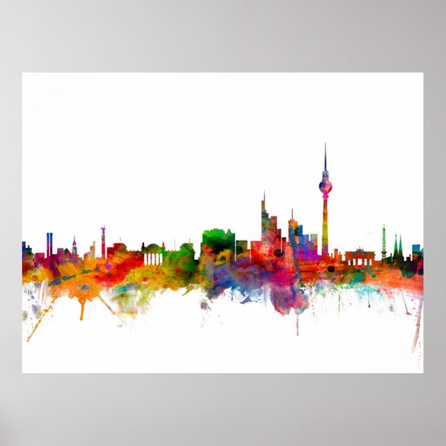 Berlin Tyskland Skyline Poster (Framsidan)