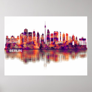 Berlin Tyskland Skyline Poster