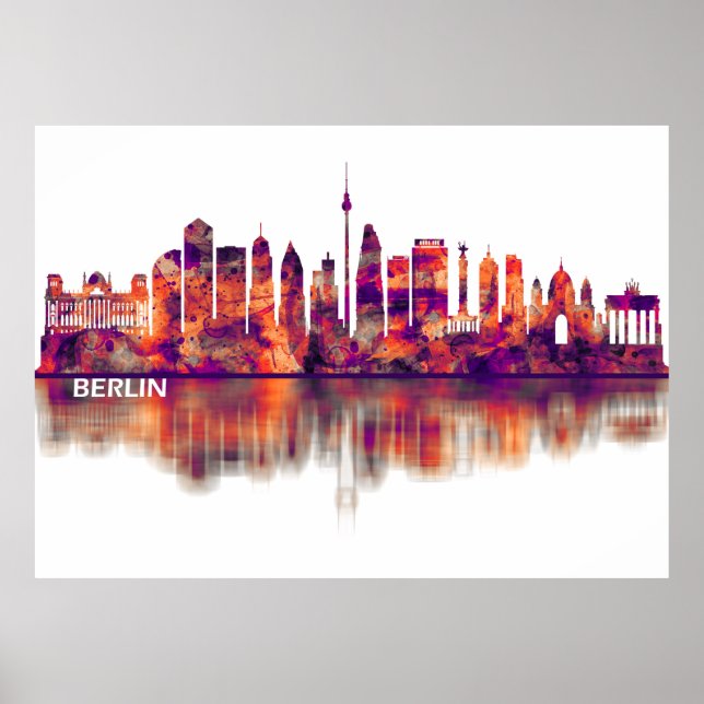 Berlin Tyskland Skyline Poster (Framsidan)