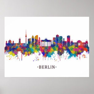 Berlin Tyskland Skyline Poster