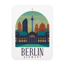 Berlin Tyskland Skyline Vintage resor Photo Magnet