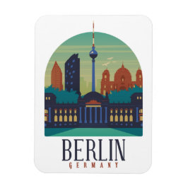 Berlin Tyskland Skyline Vintage resor Photo Magnet