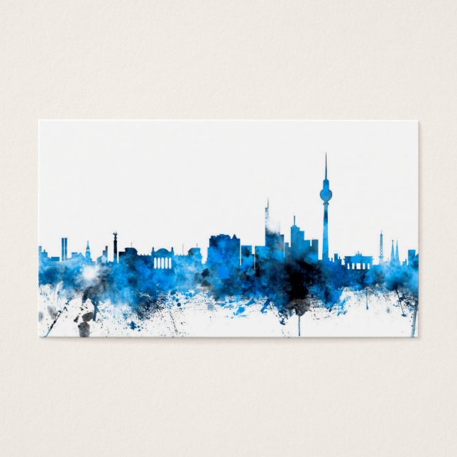 Berlin Tyskland Skyline Visitkort (Framsidan)