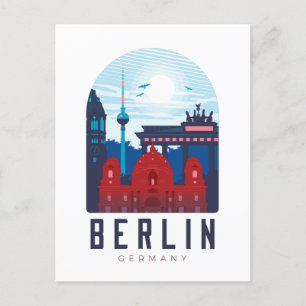 Berlin Tyskland Skyline Vykort