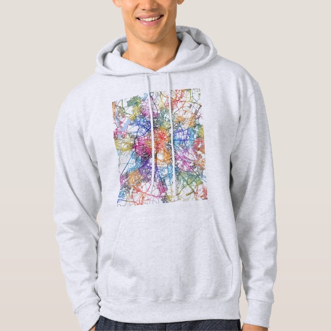 Berlin Tyskland Stadskarta Hoodie (Framsida)