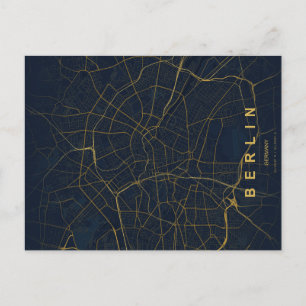 Berlin Tyskland Stadskarta Minimalistisk Design Vykort