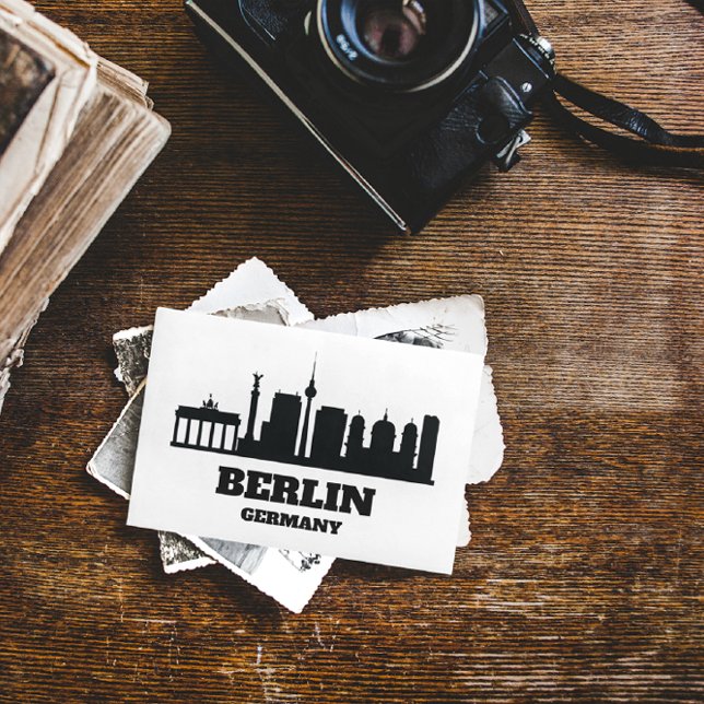 Berlin Tyskland Stadssiluett Landmärke Vykort (berlin germany city silhouette postcard)