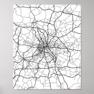 Berlin, Tyskland svart linje Poster