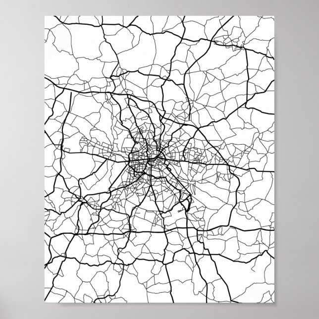 Berlin, Tyskland svart linje Poster (Framsidan)