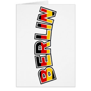 Berlin, Tyskland text med Tysklant flagga Hälsningskort