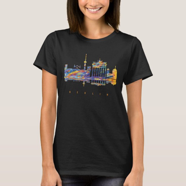 Berlin Tyskland TV-torn Neon Resa T Shirt (Framsida)