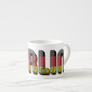 Berlin Tyskland Typografi över Flagga Färg Espressomugg