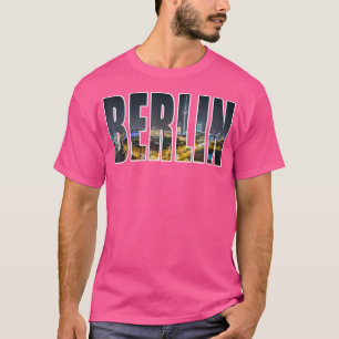 Berlin Tyskland Urban Siluett Fotografi Teckensnit T Shirt