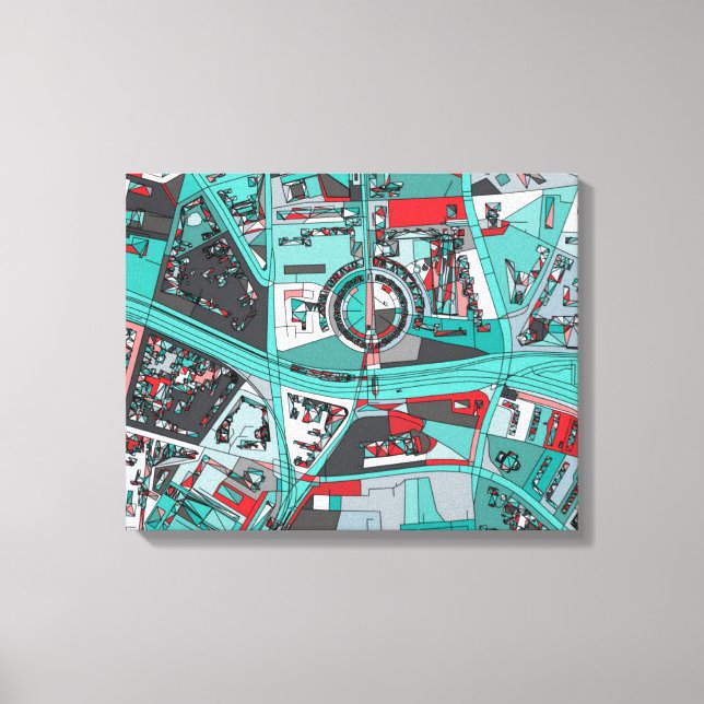 Berlin, Tysklanda Karta Canvastryck (Framsida)