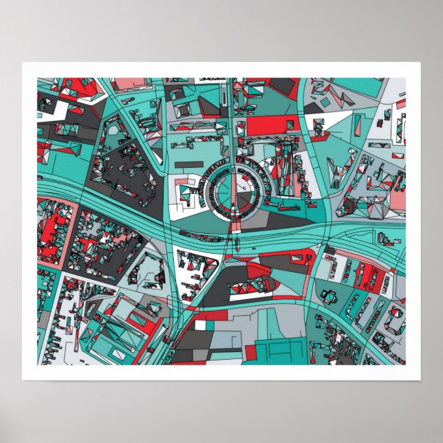 Berlin, Tysklanda Karta Poster (Framsidan)