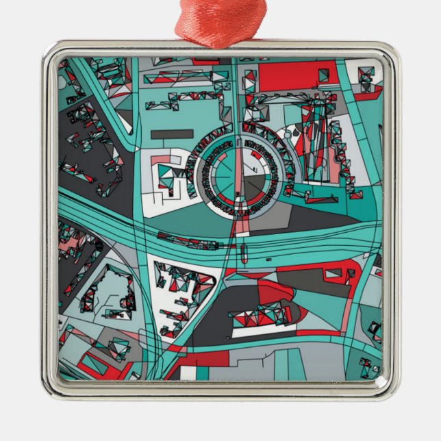 Berlin Tysklandkarta Julgransprydnad Metall (Framsidan)