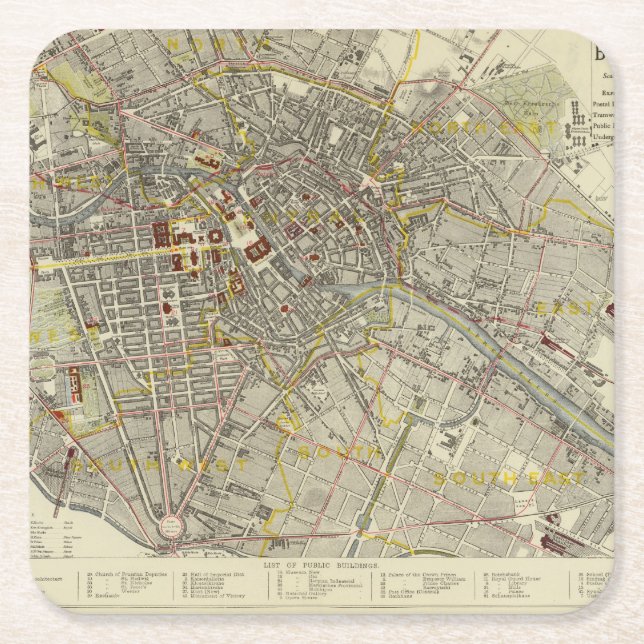 Berlin Underlägg Papper Kvadrat (Framsidan)
