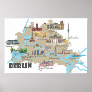 Berlin viktigkarta poster