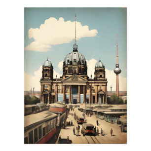 Berlin vintage affisch fototryck