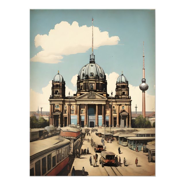 Berlin vintage affisch fototryck (Framsidan)