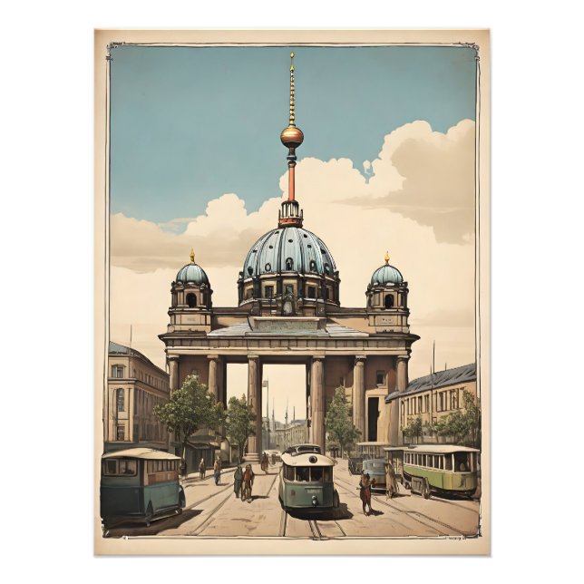 Berlin vintage affisch fototryck (Framsidan)