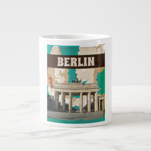 Berlin Vintage Resemålningaffisch Jumbo Mugg (Framsidan)