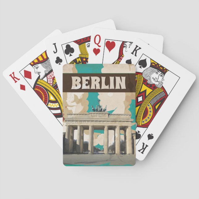 Berlin Vintage Resemålningaffisch Spel Kort (Baksidan)
